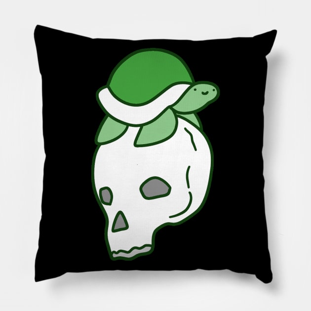 Green Skull Turtle Pillow by saradaboru