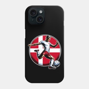 Dynamic Denmark Soccer Star in Action - Vector Design Phone Case