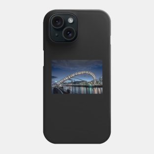 Millennium bridge gateshead at night tilted Phone Case