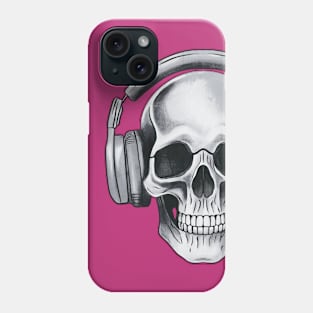 Human skull dj music Phone Case