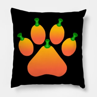 Orange Halloween Pet Pumpkin Paw Pillow