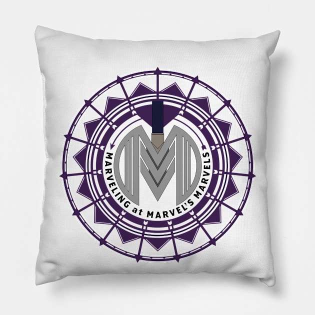 Marveling Logo: Arrows Pillow by Marveling At Marvel's Marvels