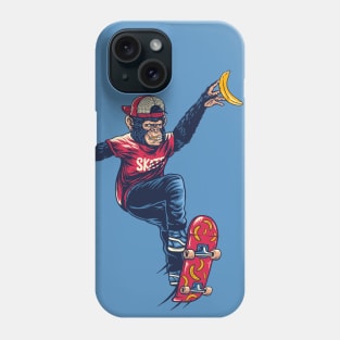 Skateboarding Monkey Illustration Phone Case