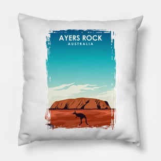 Ayers Rock Uluru Australia Travel Poster Pillow