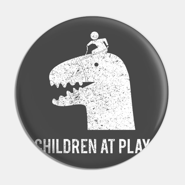 Dinosaur Children at Play Pin by ice dyed