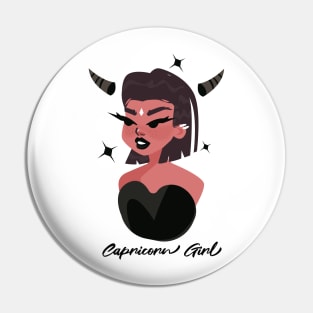 Capricorn Girl Zodiac Sign Astrology Pin