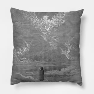 High Resolution Gustave Doré Paradiso Illustration The Roman Eagle Pillow