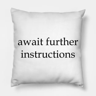 await further instructions Pillow