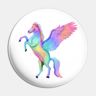 Magical Rainbow Winged Pegasus Horse Pin