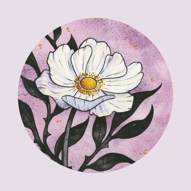 White Anemone by Ellen Wilberg