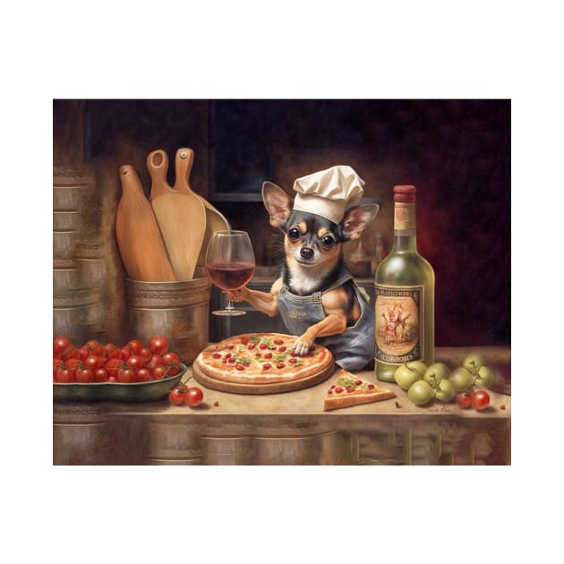 Chihuahua Dog Pizza Chef by candiscamera