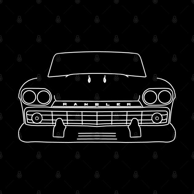 1959 AMC Rambler classic car white outline graphic by soitwouldseem