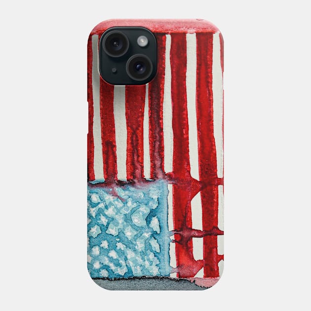 America the Flag Painting Phone Case by Shirtacle