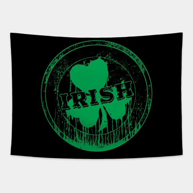 Irish Shamrock St. Patricks Day Round Logo Tapestry by Mudge