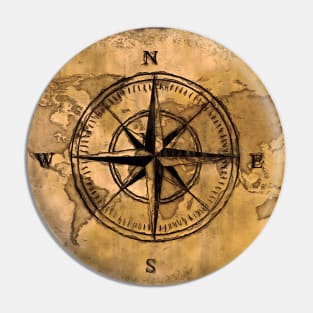 Destinations - Compass Rose and World Map Pin