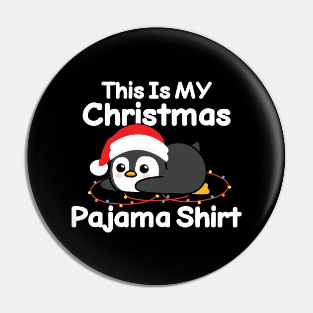 This Is My Christmas Pajama Funny Penguin Christmas Lights Gift Pin by GIFTEE21