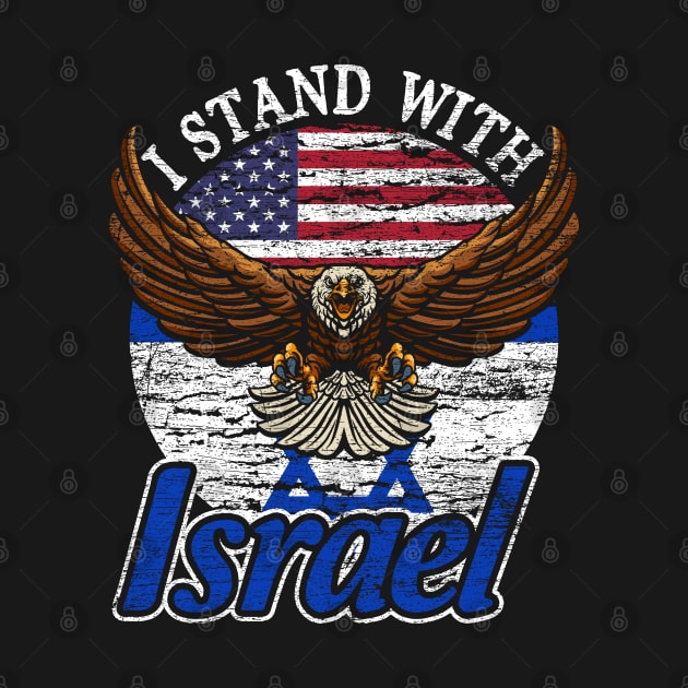 Stand With Israel US Flag Retro Israeli by ShirtsShirtsndmoreShirts