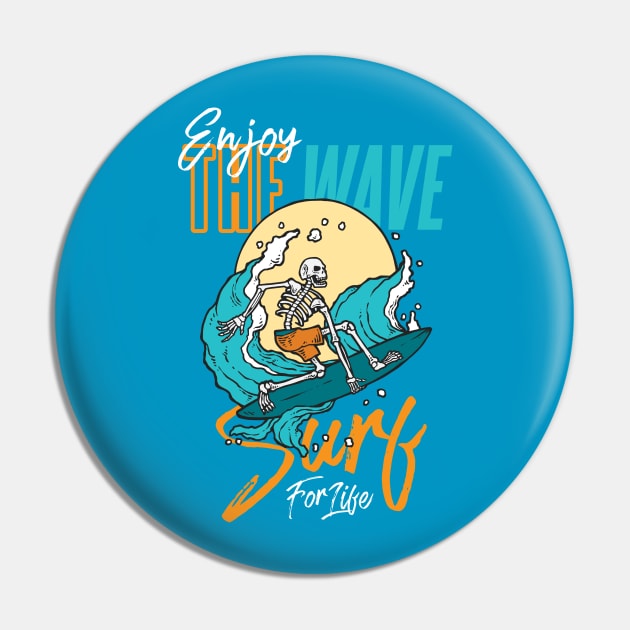 Surf for Life Pin by machmigo