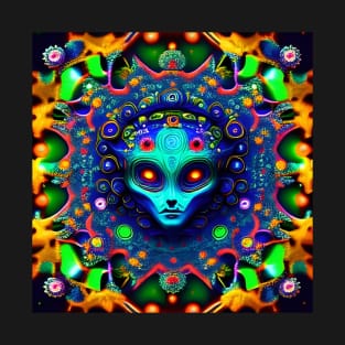 Martian Alien Mandala Trippy Psychedelic T-Shirt
