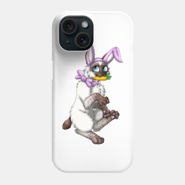 Bobtail BunnyCat: Chocolate Lynx Point (Pink) Phone Case by spyroid101