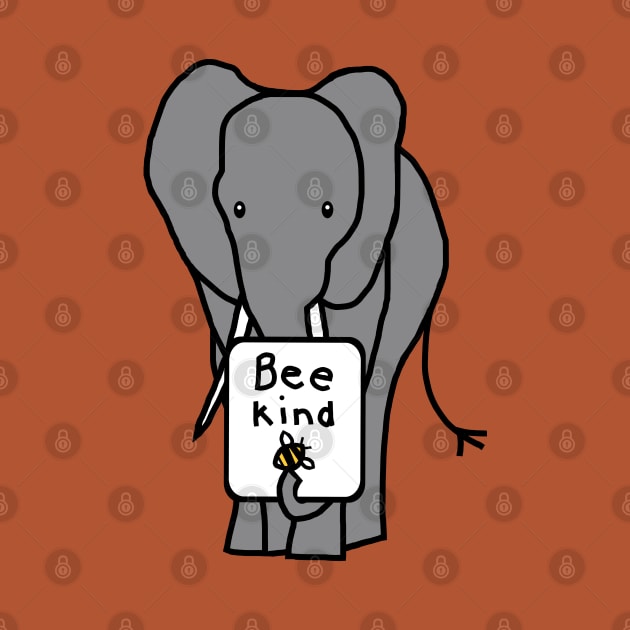 Gray Elephant says Bee Kind by ellenhenryart