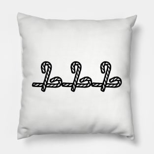 Christmas Candy Canes Line Art Pillow