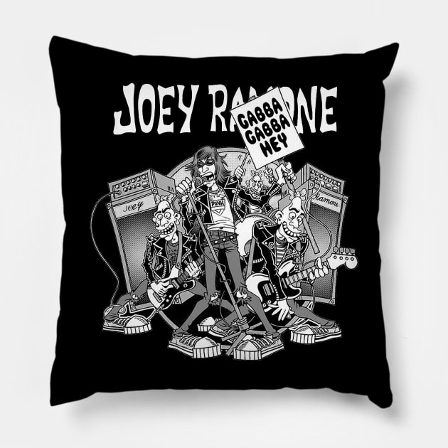 Joey Ramone - Gabba Gabba Hey Pillow by CosmicAngerDesign