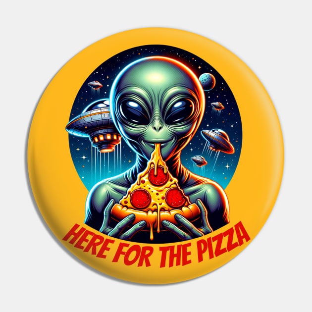 Alien Pizza Pin by Cosmic Dust Art