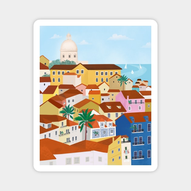 Lisbon city, Portugal Magnet by Petras