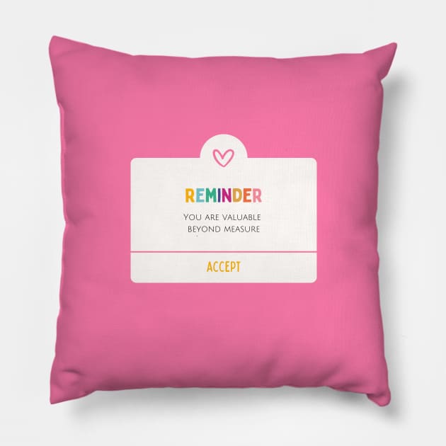 Daily reminder motivation Pillow by Matisse Studio