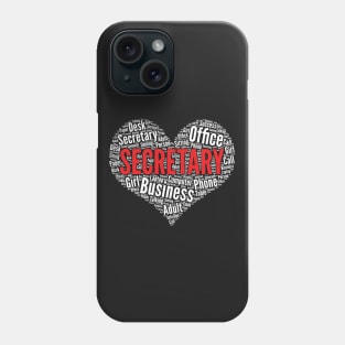 Secretary Heart Shape Word Cloud Design graphic Phone Case