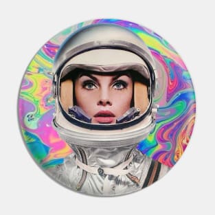 Psychedelic Space Girl Retro Vintage Pin