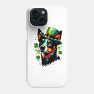 Lancashire Heeler Dons Leprechaun Hat for St Patrick's Day Phone Case