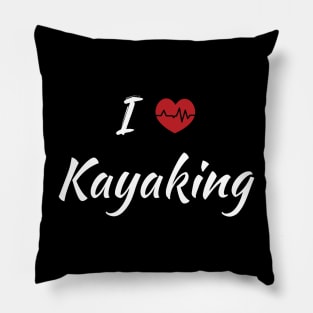 I Love Kayaking Cute Red Heartbeat Pillow