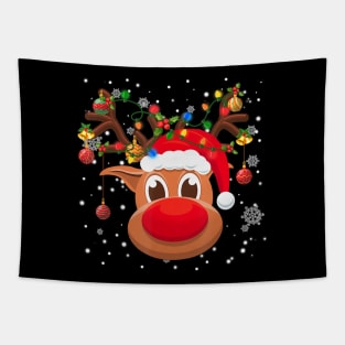 Rudolph Red Nose Reindeer Santa Christmas Tapestry