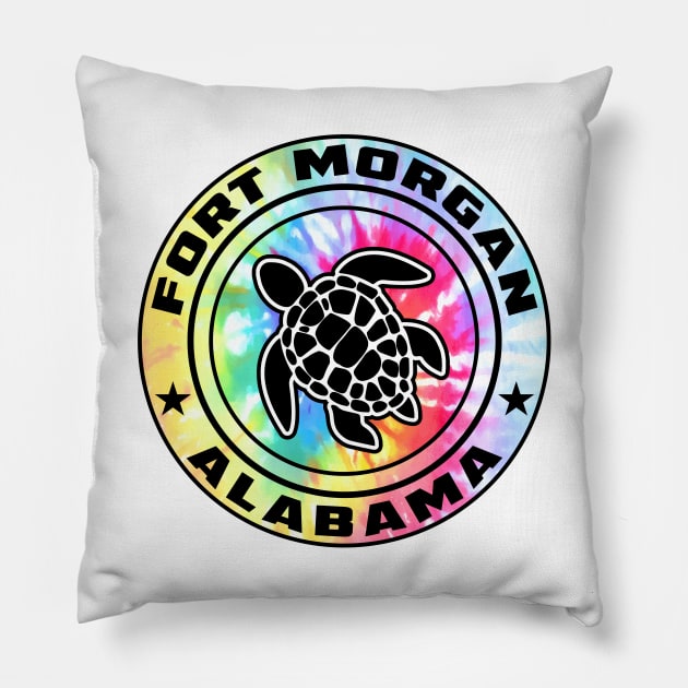 Fort Morgan Beach Alabama Sea Turtle Pillow by heybert00
