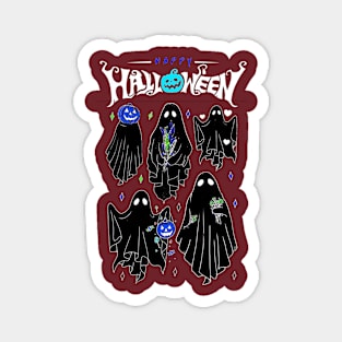 Ghostly Gathering: Cute Spirits Celebrate Halloween with Joy Magnet