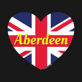 Aberdeen Scotland UK British Flag Heart T-Shirt