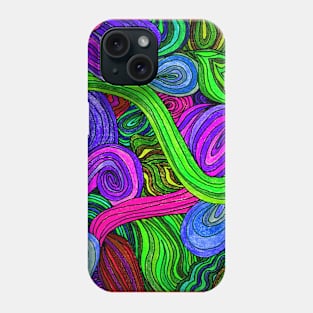 Psychedelic Lines (Green) Phone Case