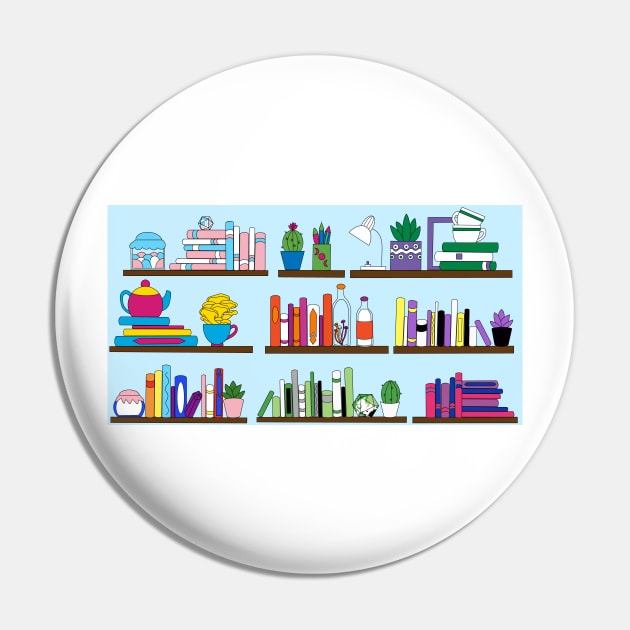 Bookshelf Pin by The Pastel Sadist