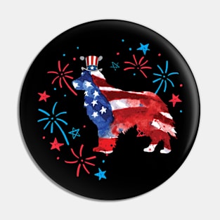 Golden Retriever Uncle Sam Hat 4Th Of July Pin