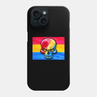 Pansexual Pride Skull and Flag Phone Case