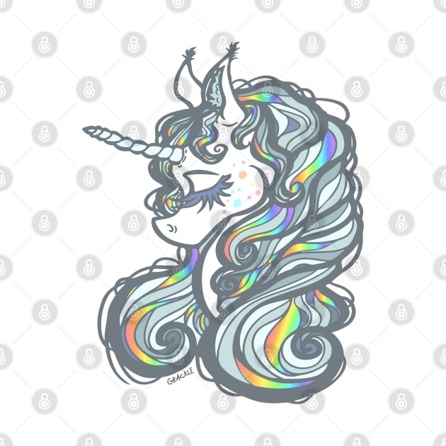 Rainbow Holographic Unicorn by Jan Grackle