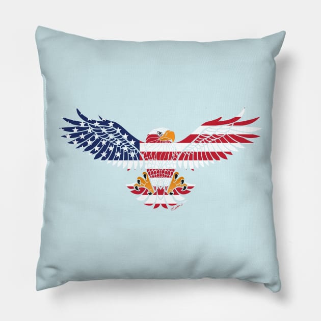American Flag Eagle Pillow by artsytoocreations
