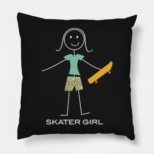 Funny Womens Skateboarding Design Pillow