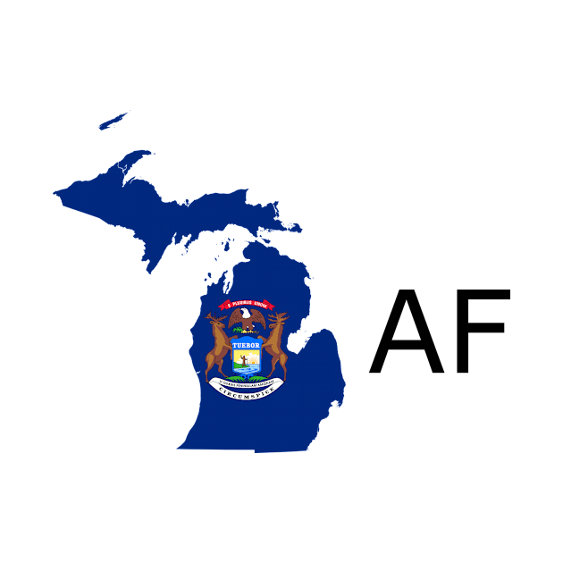 Michigan Flag State Outline AF (black) by Big Term Designs