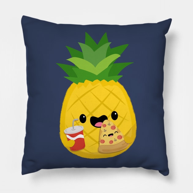 Pineapple + Pizza = Perfection Pillow by FunUsualSuspects