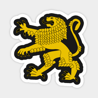 Heraldic Rampant Lion (Gold) Magnet