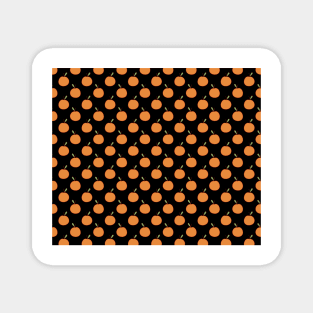 Orange Fruit Black Pattern Magnet