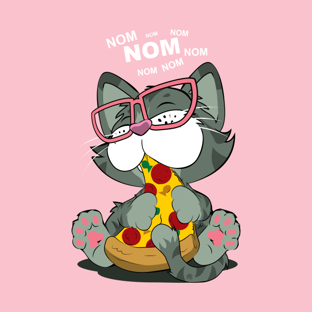 Pizza Cat! Pink by CuddleswithCatsArt